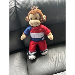 Build a bear monkey in USA jogging suit